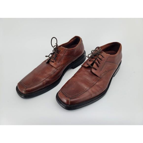 Johnston & Murphy Men’s Brown Leather Italian Oxford Dress Shoes 9.5 Square Toe - Picture 6 of 7